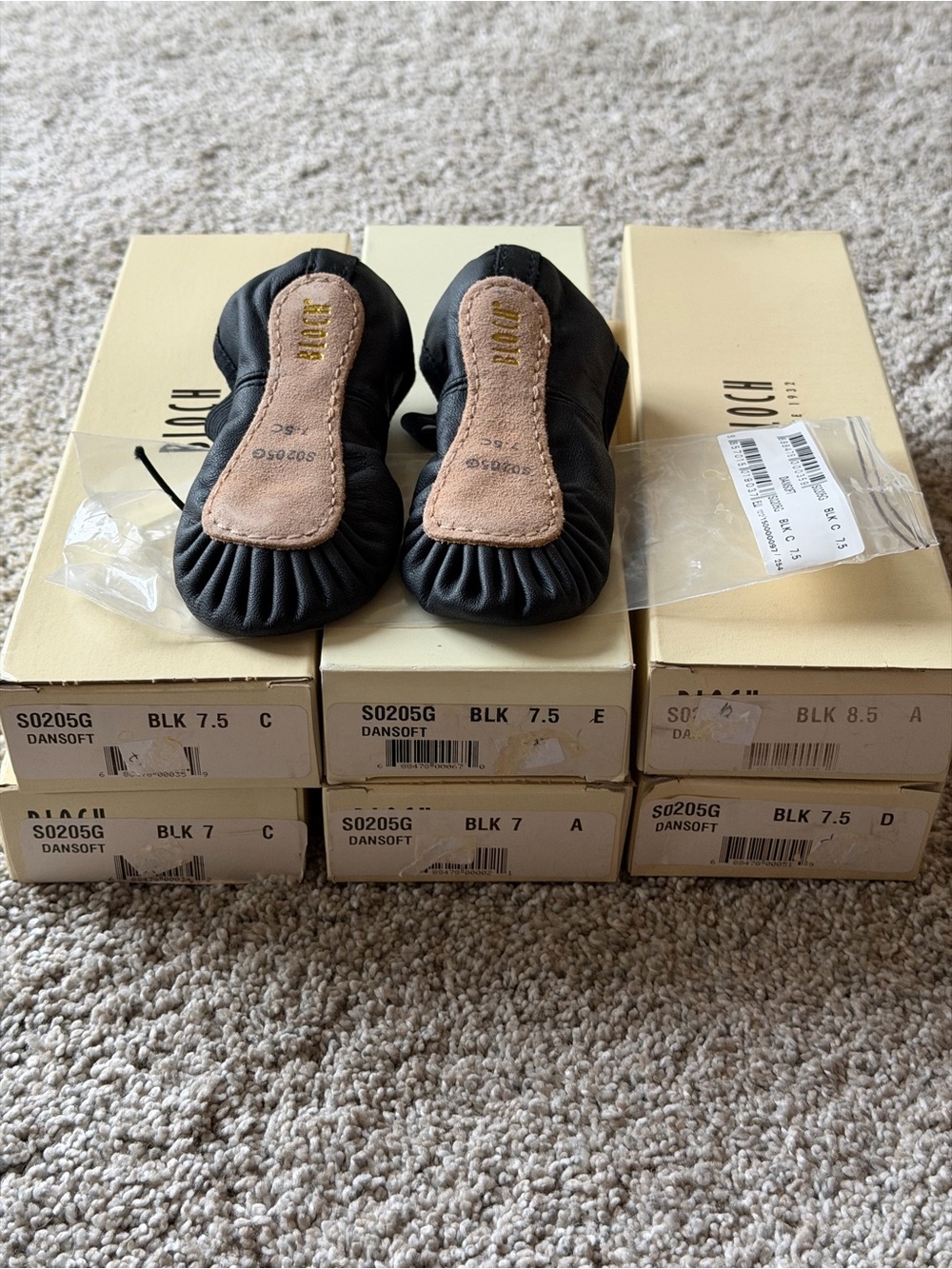 Bloch Kids Black Slip-On Ballet Flats 7.5